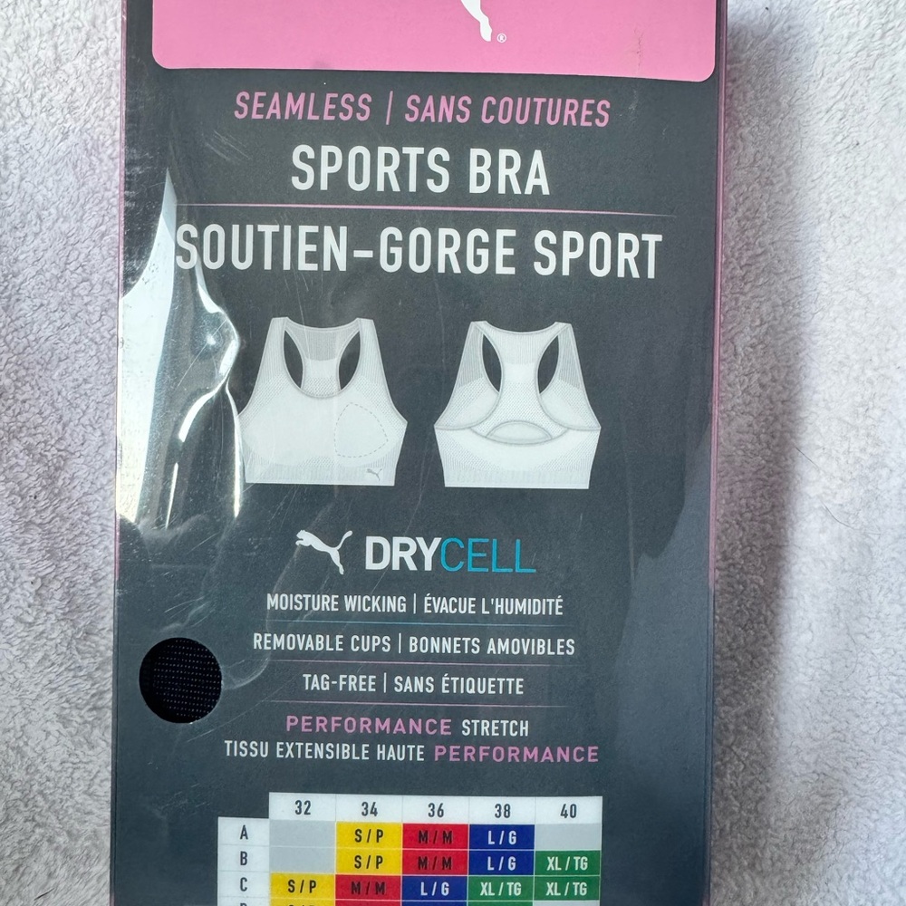 Puma Black and White Seamless Sports Bra 2-Pack